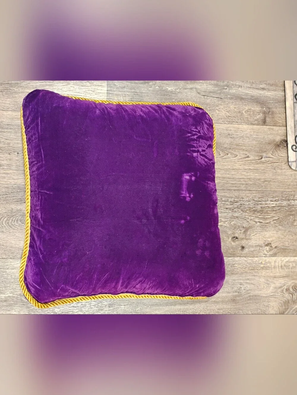 Crown Royal Purple Velvet Gold Trim Pillow Retro Decor Vintage Collectible